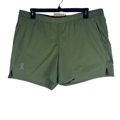 On Cloud Essential Running Shorts Mens Size XXL Taiga Green 5'' Inseam Lined NEW