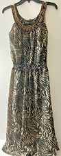 JULES & LEOPOLD Midi Dress Size S Sleeveless Chiffon Semi-Sheer Zebra Print