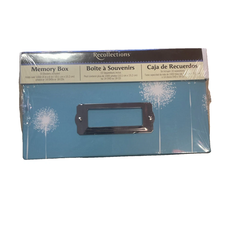 Caja de memoria Recollections 10 pestañas divisorias incluidas diente de león verde azulado sin ácido Foto 3 de 4