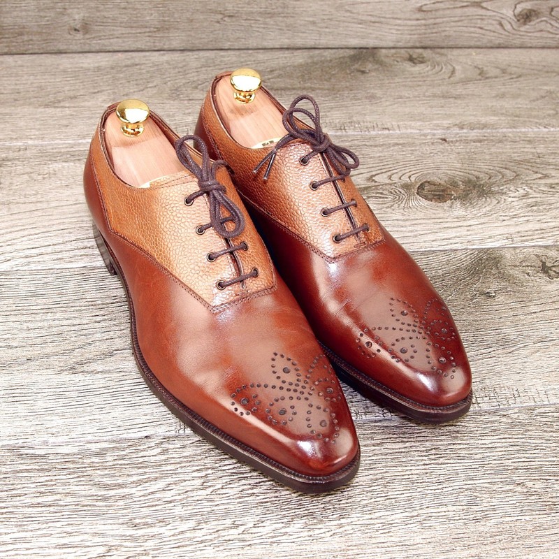 $695 Neiman Marcus GRAVATI Italian Oxford  9 M Tan/Cognac 18754 * add $15 Trees