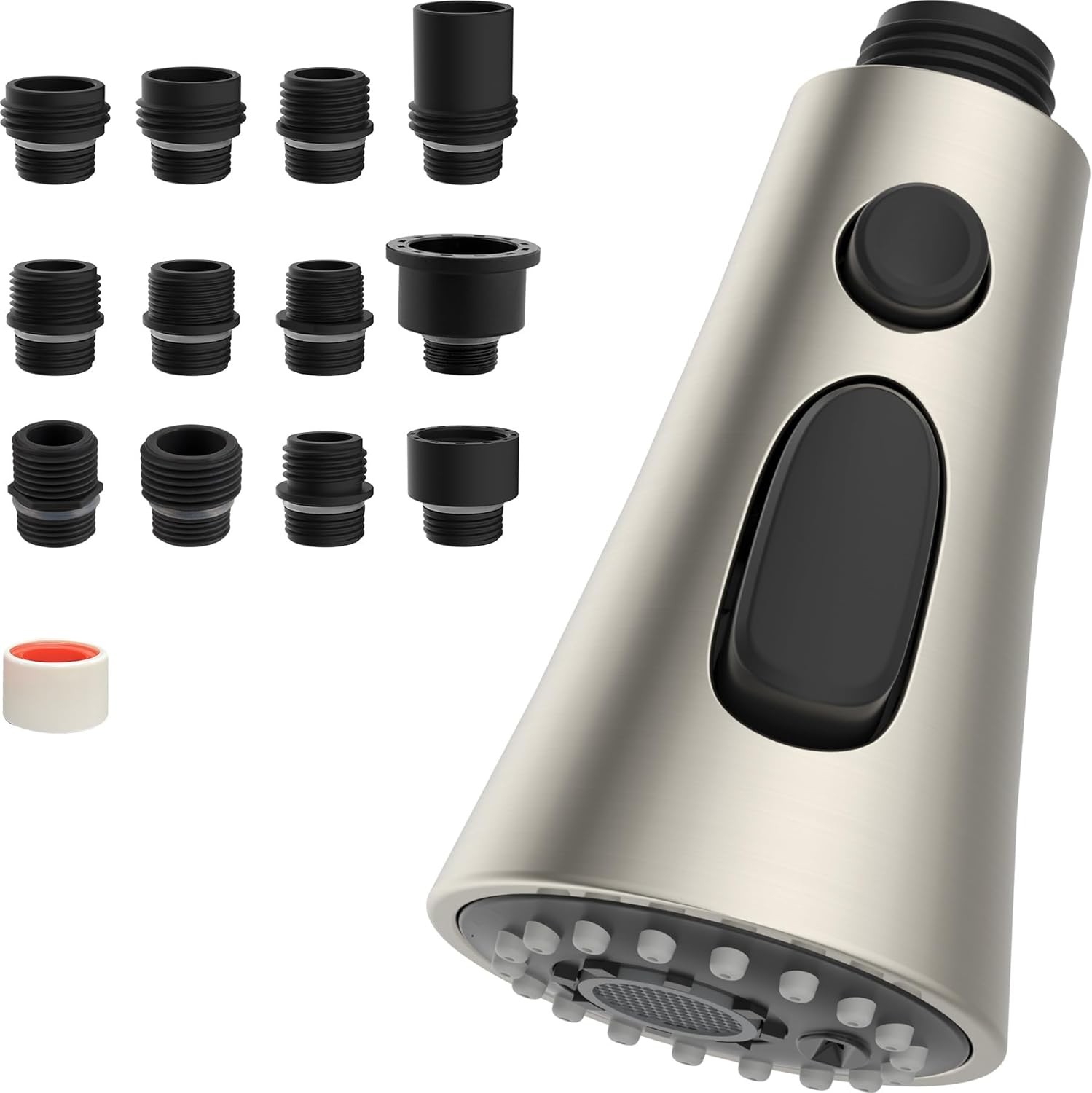 3-Function Pull Down Kitchen Faucet Head Replacement with 12 Adapters
