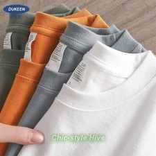 Oversized Heavy Weight T Shirt Men Summer Short Sleeve Tee 100 Cotton Plain