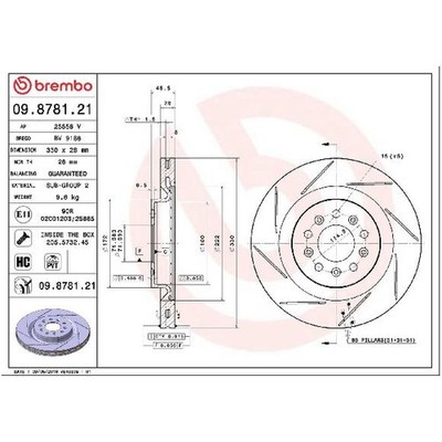 2x Brembo Scheibenbremse hinten 26120708 für Aston Martin