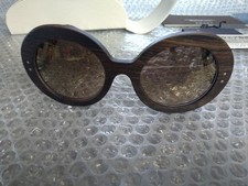 PRADA OPR 27RSF UB1 4O2 Wood Frame Baroque Tortoiseshell Sunglasses New