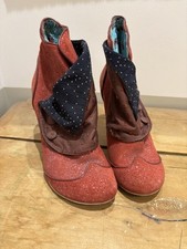 Irregular choice Poetic Licence, Betsey's Buttons Red Glitter Ankle Boots Size 5