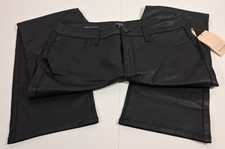 NYDJ marilyn straight uplift black coated pants women size 14 New