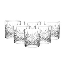 Whiskey Glass Set Crystal Cut Design Glasses 340ml Brandy Whiskey Tumblers 6pcs
