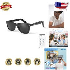 Smart AI Glasses: ChatGPT Assistant, Real-Time 145 Lang Translation, Open-Ear...
