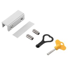 10 Set Silver Adjustable Aluminum Sliding Window Lock Stopper Key Vertical