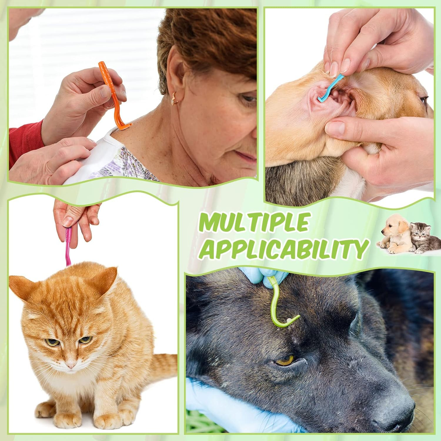 24 Pcs Tick Remover Plastic Tick Remover Tools Tick Puller Removal Tick Grabber 