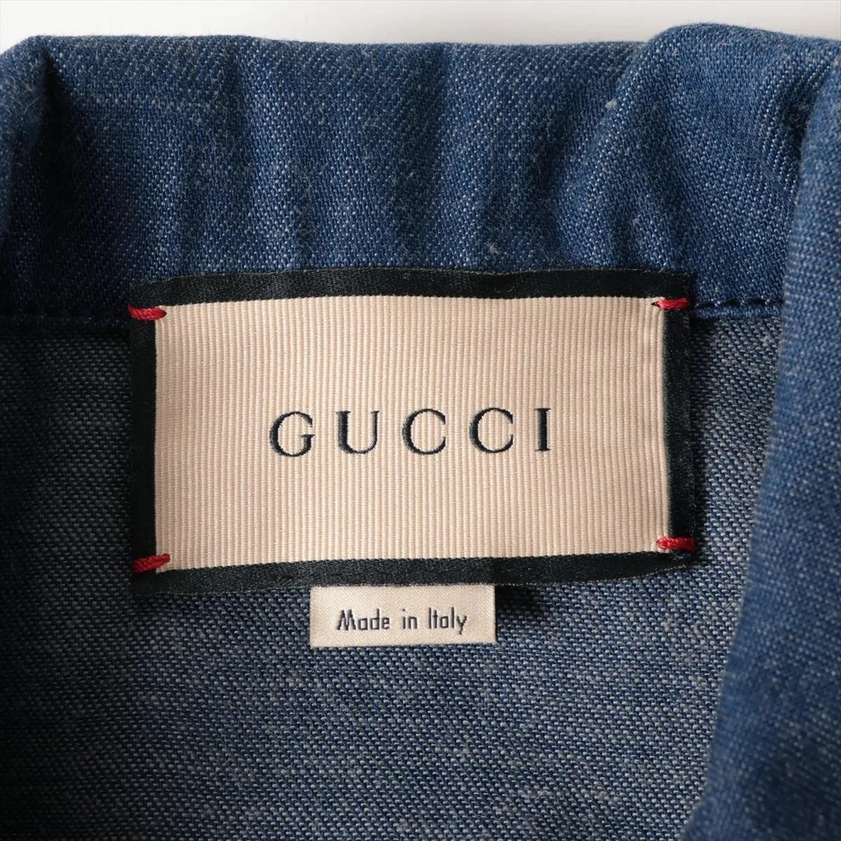 Gucci giacca denim cotone 38 donna blu navy 644532 GG bottoni marmont