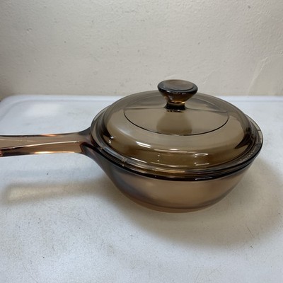 Corning Visions Small Skillet  Amber & Lid .5 L Capacity