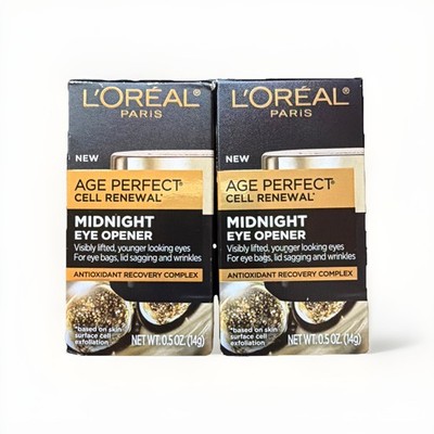 2 Pack L'Oreal Paris Age Perfect Cell Renewal Midnight Eye Opener Cream 0.5 oz 