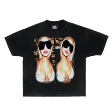 TWIN 'N EM GLOW TEE Boxy Vintage Shirt Graphic Tee Streetwear Y2K