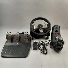 Logitech G27 Force Feedback Racing Wheel Pedals Shifter PC PS3 PS2 TESTED Works