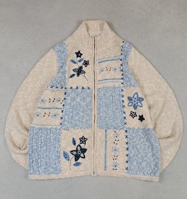 Northern Reflections Pullover Strickjacke Selten Vintage Sweat 90er/00s embroided F