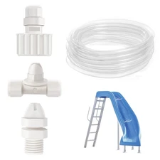 Pool Slide Water Tubing Kit, Spray Hose Kit/Parts for Inground Pool Slide, Sw...