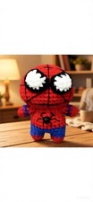Handmade Crochet Red Blue Superhero Plush Doll  Amigurumi Toy