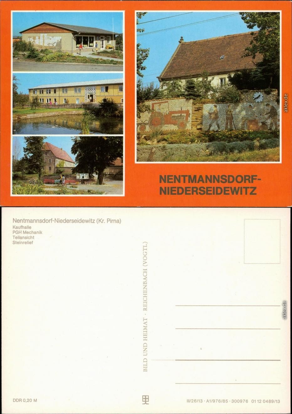 Niederseidewitz-Bahretal Sächs. Schweiz Kaufhalle PGH Mechanik Steinrelief 1985