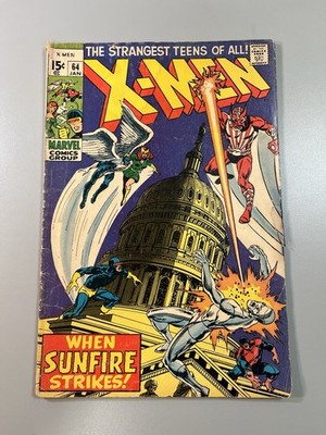 Uncanny X-Men #64 (1970) 1st Appearance Sunfire *VG Range/See Pics & Descriptn*