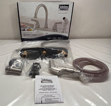NEW Peerless Two-Handle Kitchen Faucet with Spray Satin Nickle Finish WAS01X -S1