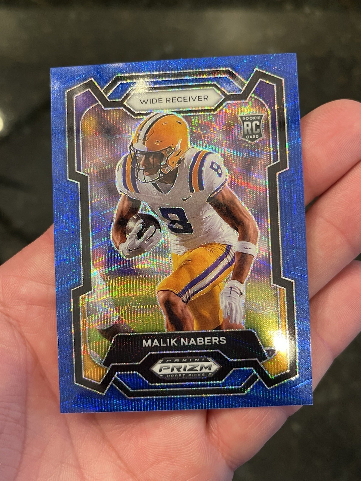 2024 Panini Prizm Draft Picks Malik Nabers Blue Wave Prizm /249 Rookie RC