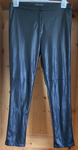 MARINA RINALDI Faux-Leder-Hose XL 44 (23) Schwarz beschichtet Stretch wie NEU