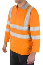 Beeswift Plant Operators Hi-Vis Three Quarter Sleeve Polo Shirt Orange Size S