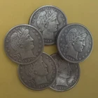 1907-1911-S Barber Half Dollar 50c High Grade A++++Bulk Lot of 5