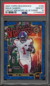 2024 Topps Resurgence MALIK NABERS #CB2 Rookie Circuit Breakers Blue /99 PSA 10