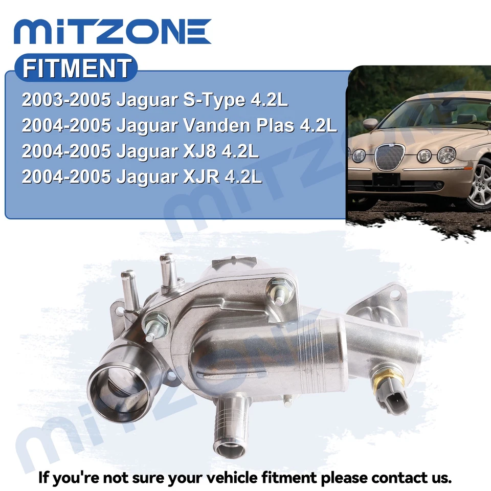 Carcasa Termostato Mitzone para Jaguar 04-05 Vanden Plas XJ8 XJR 03-05 Tipo S Foto 2 de 4