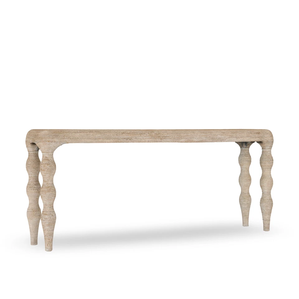 Miguel Large Coastal Rope Wrapped Console Table - Wicker / Rattan Style - Image 2 of 4
