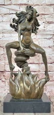 Art Deco/Nouveau Female Warrior Medusa Hand Made by LostWax Method Bronze Figure