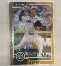 2026 Topps Series 1 Bryan Woo Gold Book End 1/50 Rookie #62 Seattle Mariners