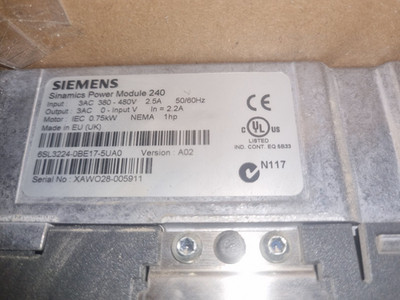 Siemens SINAMICS Power Module 240 Servoantrieb 6SL3224-0BE17-5UA0