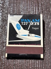 Vintage Pan Am Airlines Matchbook Boeing 727 Jets Internal German Service Berlin