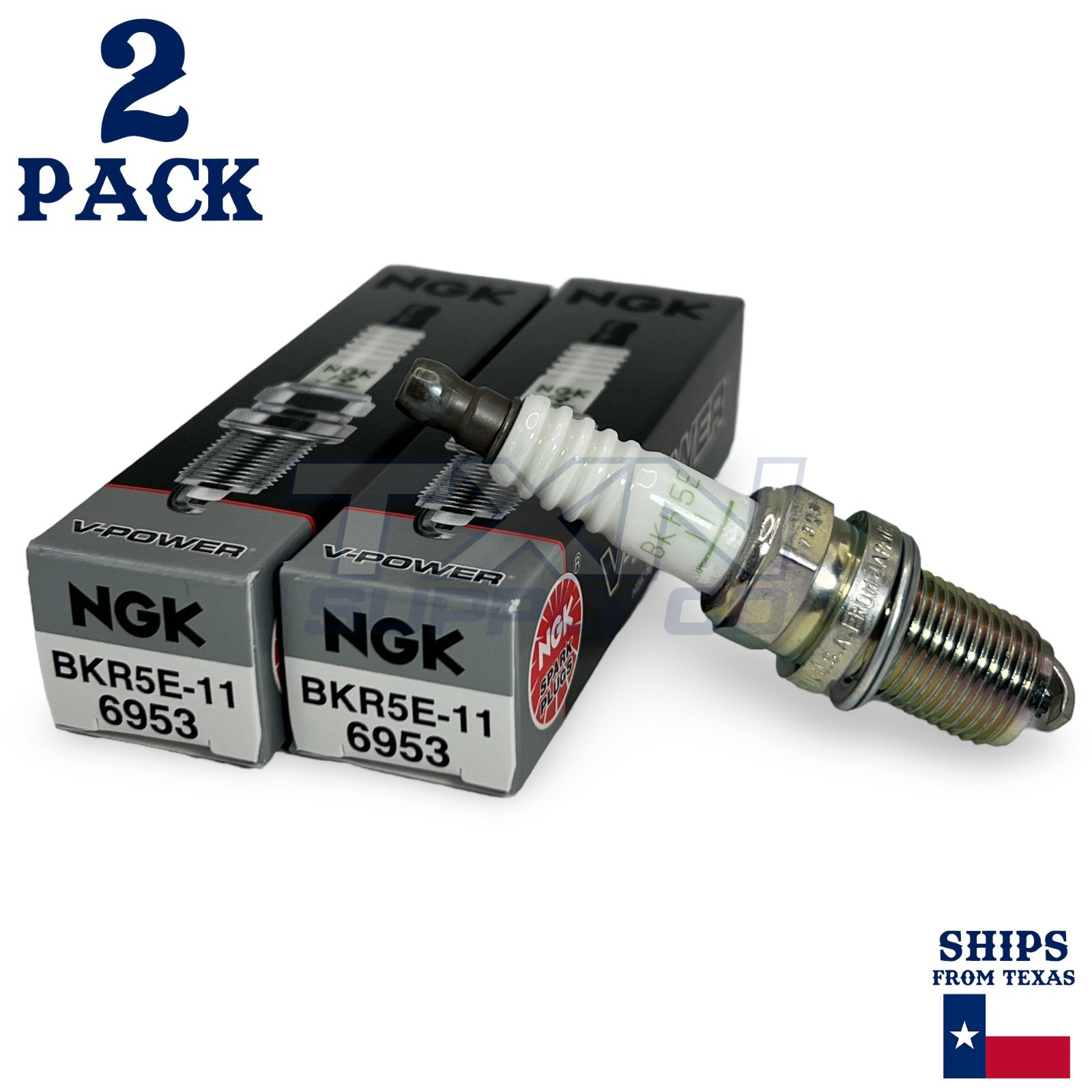 2 Pack NGK V-Power 6953 Spark Plugs BKR5E-11