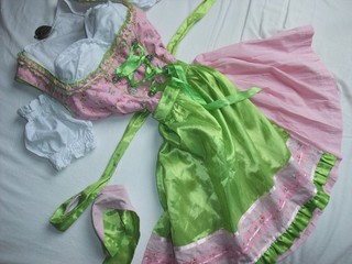 Fuchs Dirndl Trachtenkleid Balkonett Kleid Dirndel Landhauskleid Bluse Gr. 40