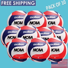Molten V5M5000-3N Flistatec NCAA Volleyball Red/White/Blue PACK OF 10