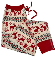 New Hanna Andersson Deer Fair Isle Christmas Pajama Pants Long Johns Adult L