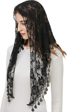 Mass Veil Triangle Mantilla Cathedral Head Covering Chapel Veil Lace Shawl Latin