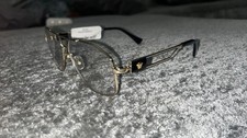 Versace VE1287 Gold Aviator Metal Eyeglass Frames Full Rim Designer 59mm