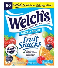 Welch s Fruit Snacks Mixed Fruit 0.8 oz 90 Ct Pack Lunchbox Treat