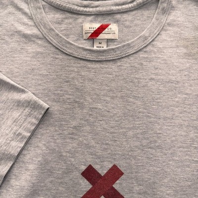 Best Made Co Shirt Mens Medium Gray Red X Logo Supima Cotton Made USA Tee