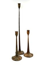 Set of 3 Brass Taper Candle Holders Stands by Magnolia Homes 2015 Heavy Duty
