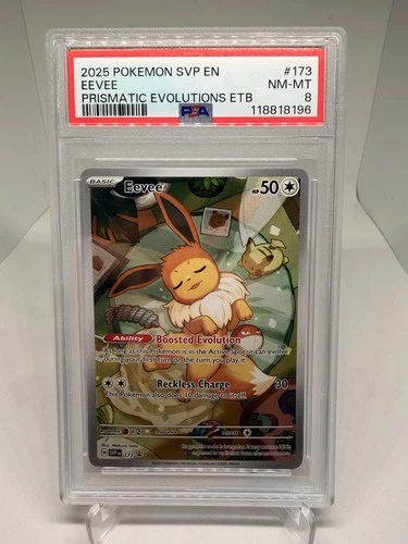 2025 Pokemon SVP English Promo Eevee #173 Prismatic Evolutions ETB PSA 8 NM-MT