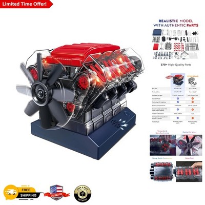 STEM V8 Combustion Engine Kit with 270 Parts - Realistic Build for Kids & Adults