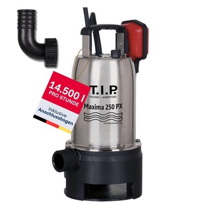 T.I.P. SchmutzwasserTauchpumpe Edelstahl 14.500 l/h, 600W, 8 m Förderhöhe, 25...
