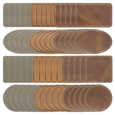 20 PCS Blank Leatherette Patches Faux Leather Adhesive IronOn Light Brown