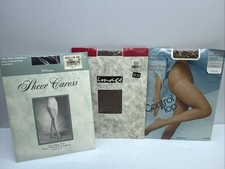 Vintage JC Penny 3 Lot Sheerest Support Pantyhose Navy, Taupe, Coffeebean C-4XL